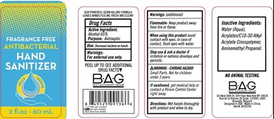 Image Description (Fragrance Free Hand Anitizer 60 mL 65)